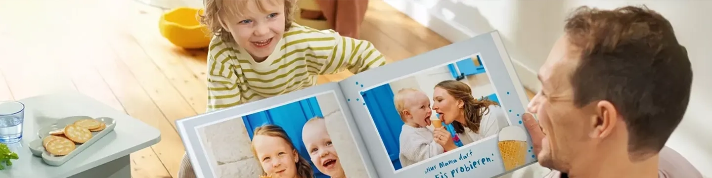 Un bandeau présentant des livres photo personnalisés