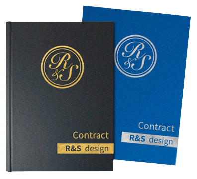 2 Couvertures rigide de couleur noir et bleu avec personnalisation