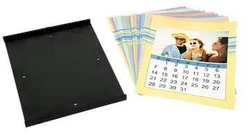 Calendrier glissant montrant le mécanisme d'insertion des feuilles