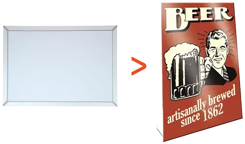 Présentation du produit de personnalisation de panneau avec une feuille autocollante à imprimer