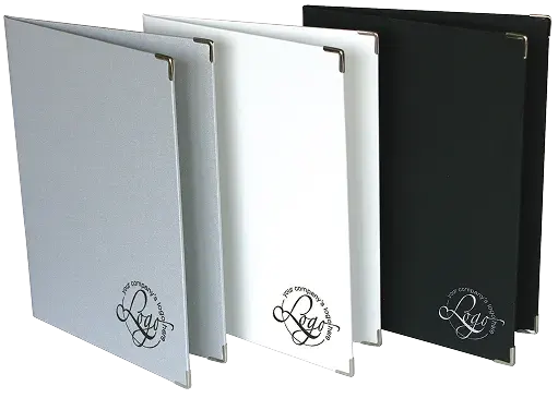 3 types de finitions luxe au format portrait couleur aluminium, blanc et noir