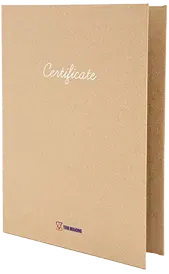 Support de certificat finition luxe sans coins de protection avec une finition écologique