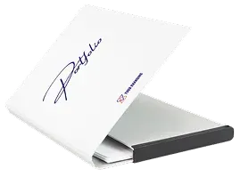 Portfolio à 2 anneaux de couleur blanc perle