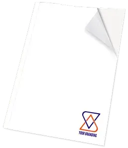 Pochette souple de chemise couleur blanche au format A4 personnalisée avec un logo et du texte